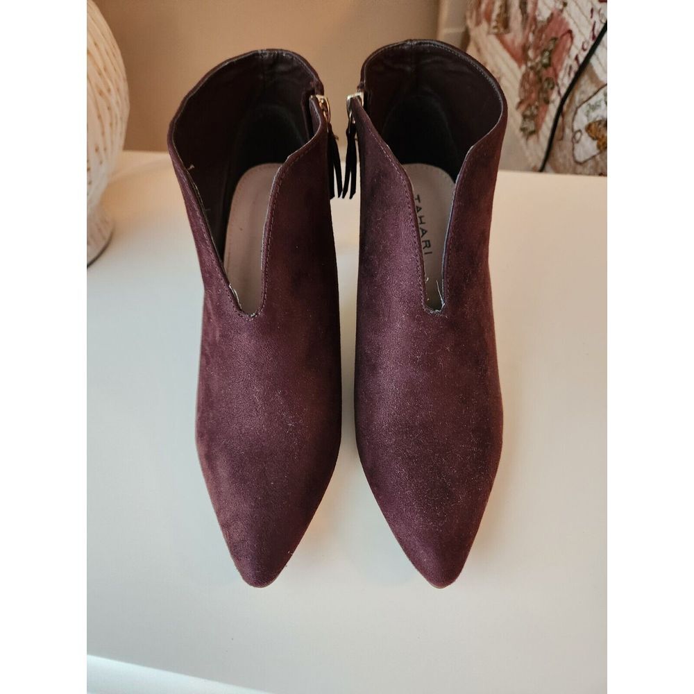 Tahari Women's Sherron‎ Ankle Boot Chocolate Brown Cut Out Size 8